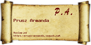 Prusz Armanda névjegykártya